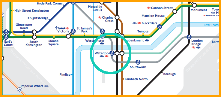 Waterloo Tube Map Frame ?x63081